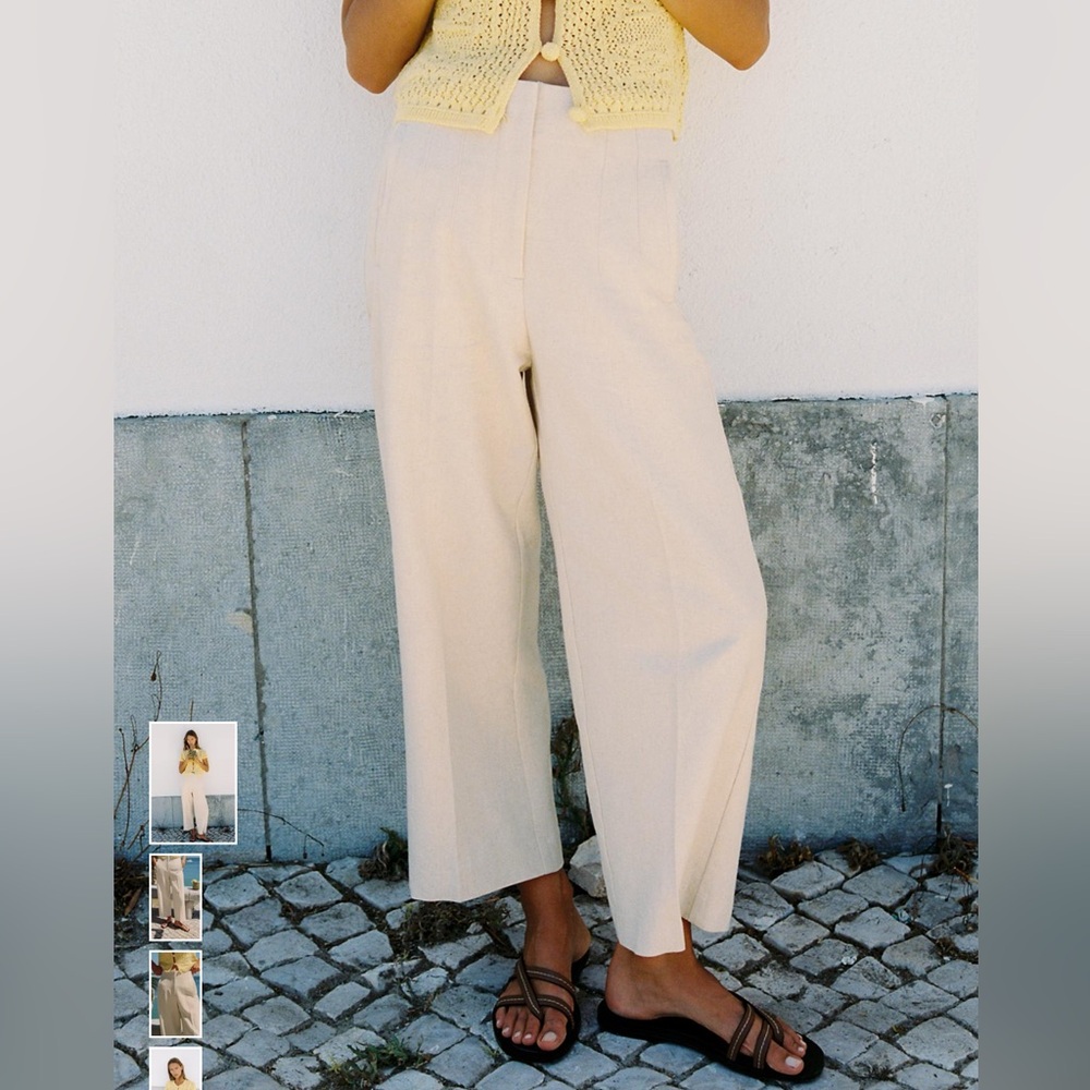 Zara Stylish Cream Women's Pants